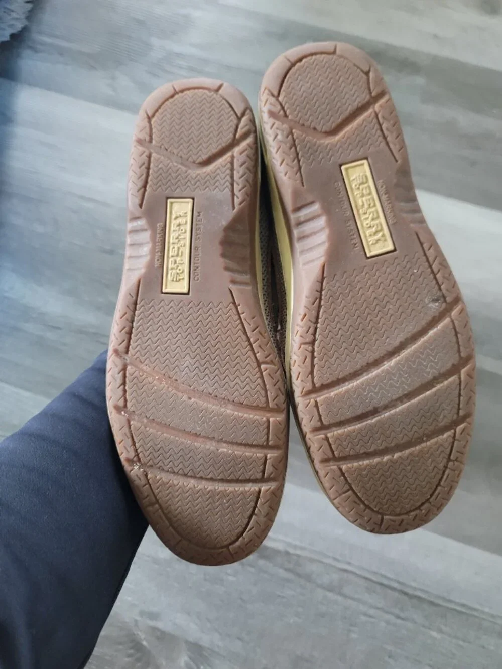 Mens brown leather Sperry Top Sider boat shoes - size 9M